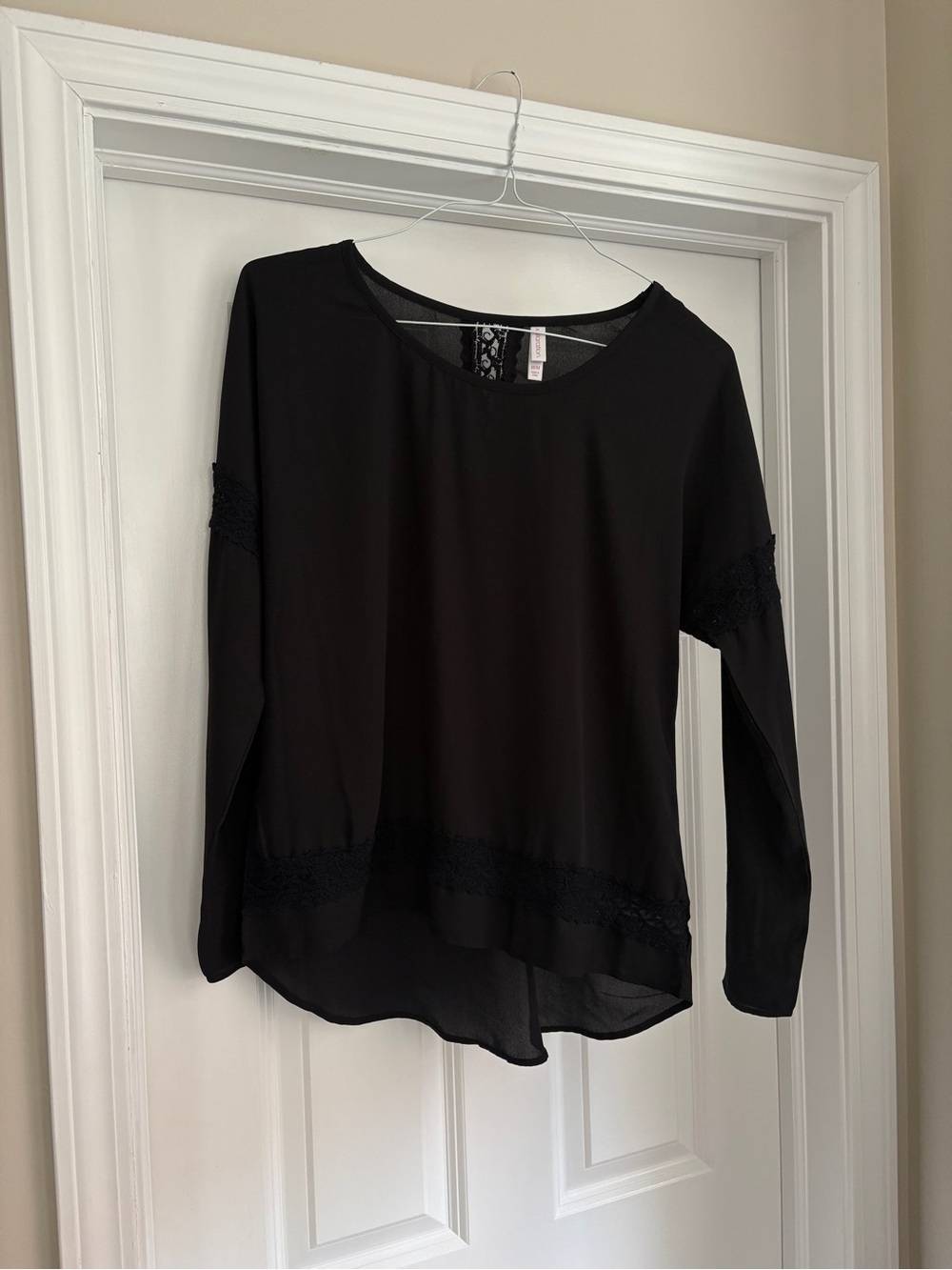 Xhilaration Sheer Lace Black Whimsigoth Blouse Women’s Medium